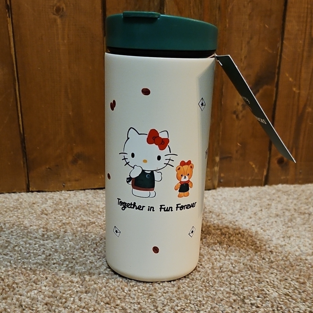 Starbucks Hello Kitty White and Dark GreenTumbler